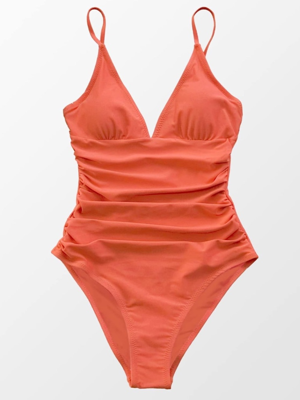 CUPSHE Women's One Piece Swimsuit Tummy Control V Neck Bathing Suits sz L